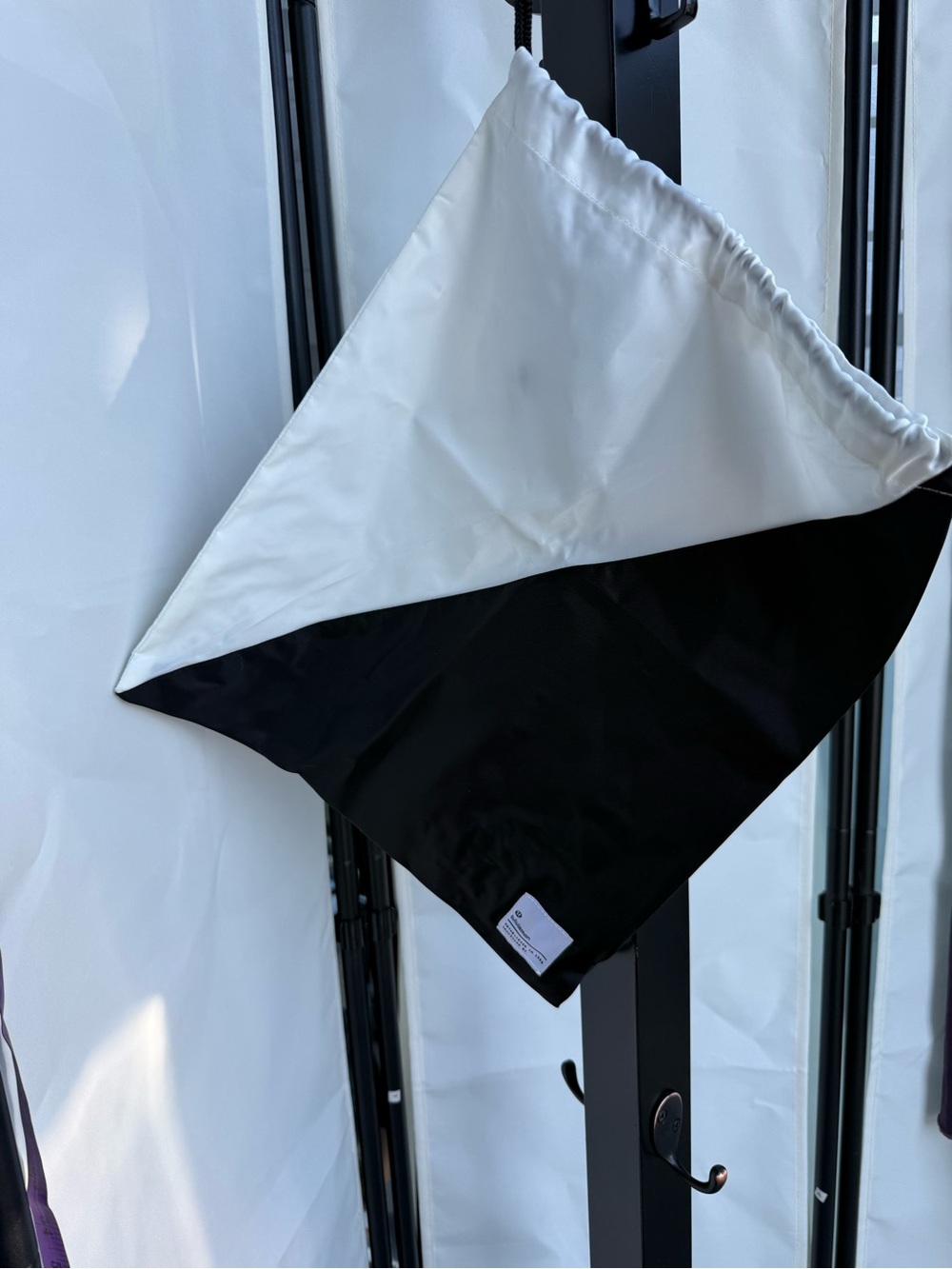 Lululemon Black and White Drawstring Bag